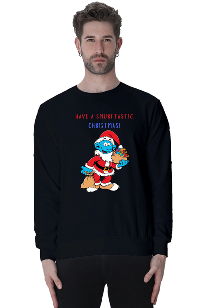 MEN || SWEATSHIRT || FUNNY QUOTES || MERRY CHRISTMAS || SMURFS || SANTA CLAUS || CARTOON CHARACTER || SMURF SANTA || HOLIDAY FASHION || CHRISTMAS GIFTS || WINTER WEAR