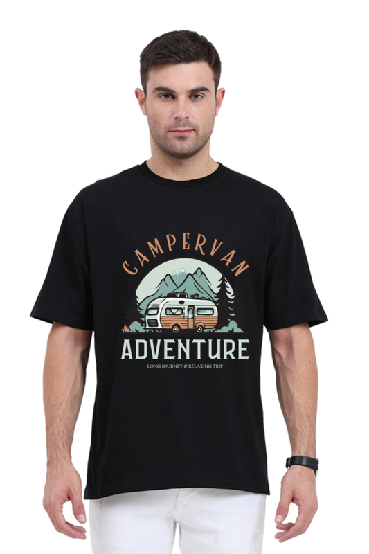 MEN || ROUND NECK OVERSIZED CLASSIC T-SHIRT || CAMPERVAN || CAMPER || RV || TRAVEL || ADVENTURE || OUTDOOR || HIKING || CAMPING || ROAD TRIP || NATURE || MOUNTAIN || FOREST || LANDSCAPE || VINTAGE || RETRO