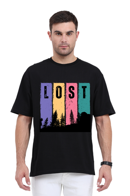 MEN || ROUND NECK OVERSIZED CLASSIC T-SHIRT || TRAVEL || LOST