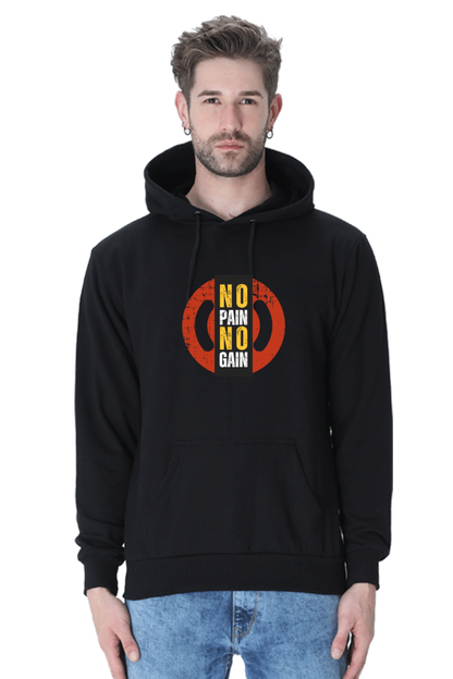 MEN || HOODIE SWEATSHIRT || MOTIVATIONAL QUOTE || NO PAIN NO GAIN