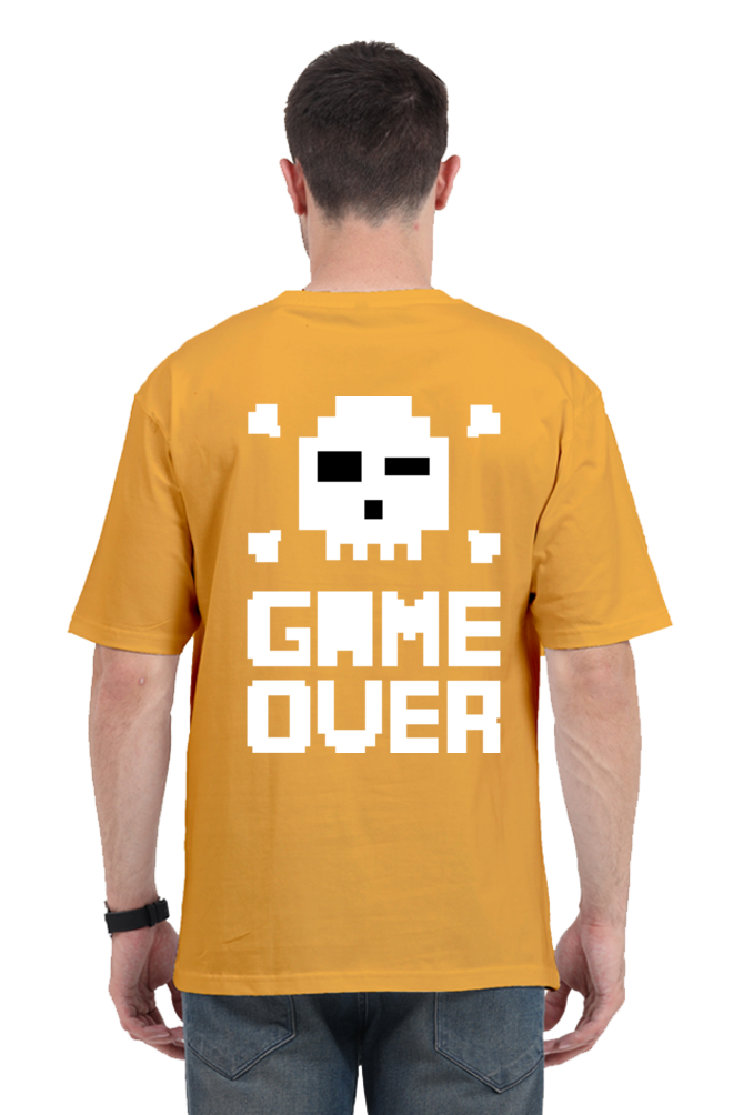 MEN || ROUND NECK OVERSIZED CLASSIC T-SHIRT || GAMING || RETRO || NINTENDO || VIDEO GAME || GAMER STYLE || GAME OVER || BACK DESIGN