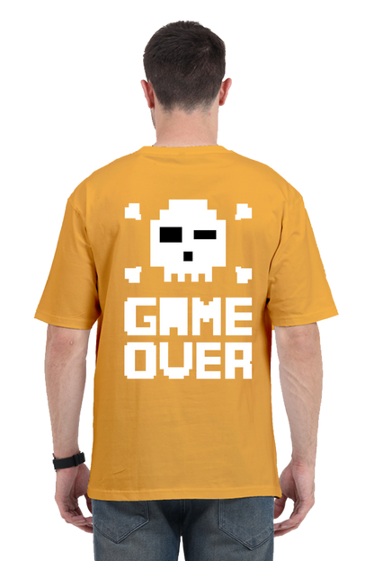 MEN || ROUND NECK OVERSIZED CLASSIC T-SHIRT || GAMING || RETRO || NINTENDO || VIDEO GAME || GAMER STYLE || GAME OVER || BACK DESIGN