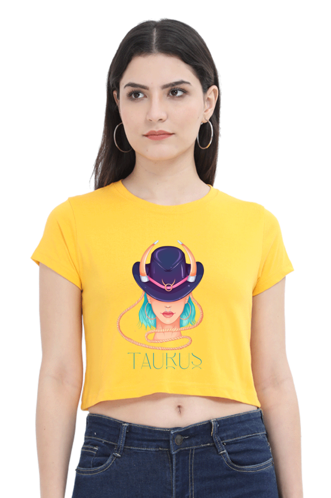 WOMEN || CROP TOP || ZODIAC SIGN || ASTROLOGY || TAURUS || HORNS || BIRTHDAY || GIFTS FOR HER