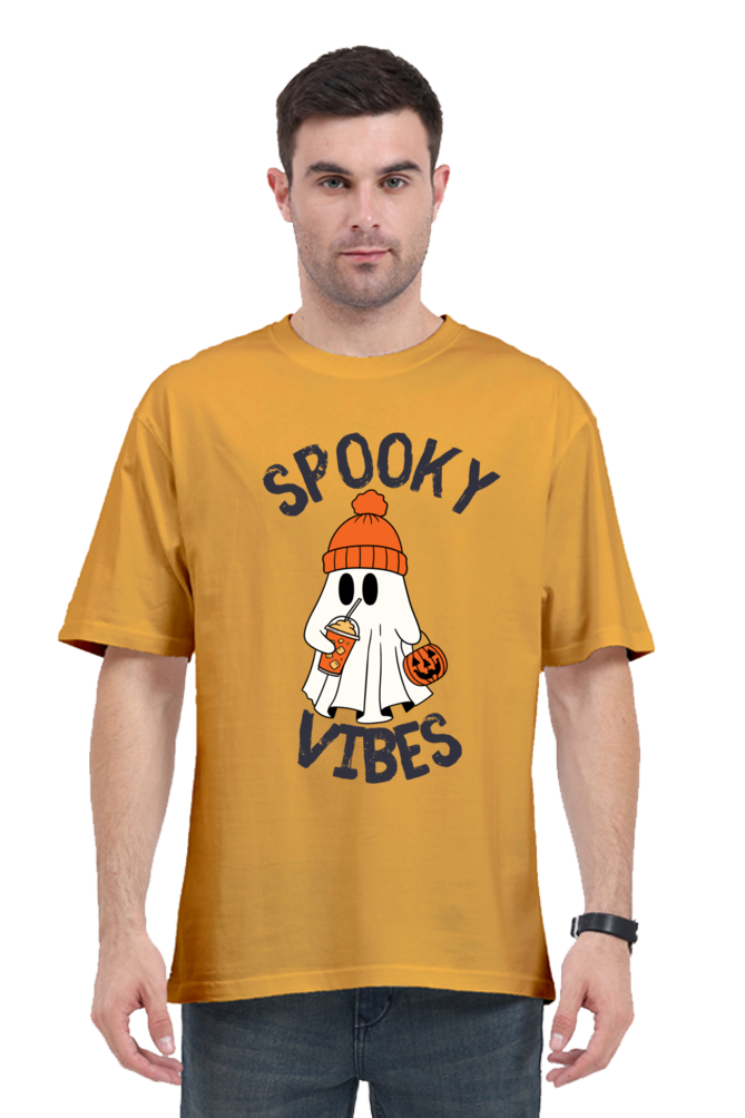 MEN || ROUND NECK OVERSIZED CLASSIC T-SHIRT || STREETWEAR || GHOST || PUMPKIN || SPOOKY || FUNNY || HALLOWEEN || CHRISTMAS GIFT