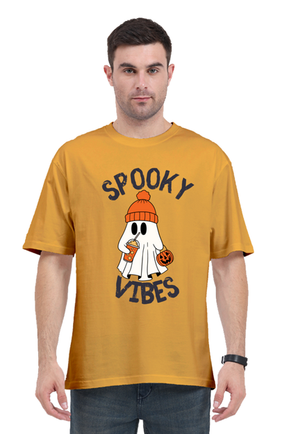 MEN || ROUND NECK OVERSIZED CLASSIC T-SHIRT || STREETWEAR || GHOST || PUMPKIN || SPOOKY || FUNNY || HALLOWEEN || CHRISTMAS GIFT