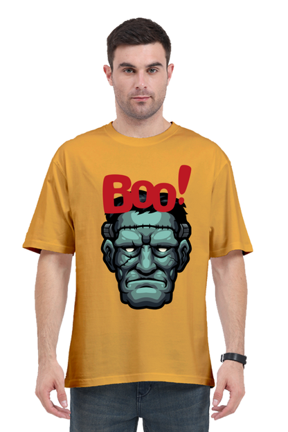 MEN || ROUND NECK OVERSIZED CLASSIC T-SHIRT || STREETWEAR || MONSTER || FRANKENSTEIN || GRAPHIC DESIGN || HALLOWEEN