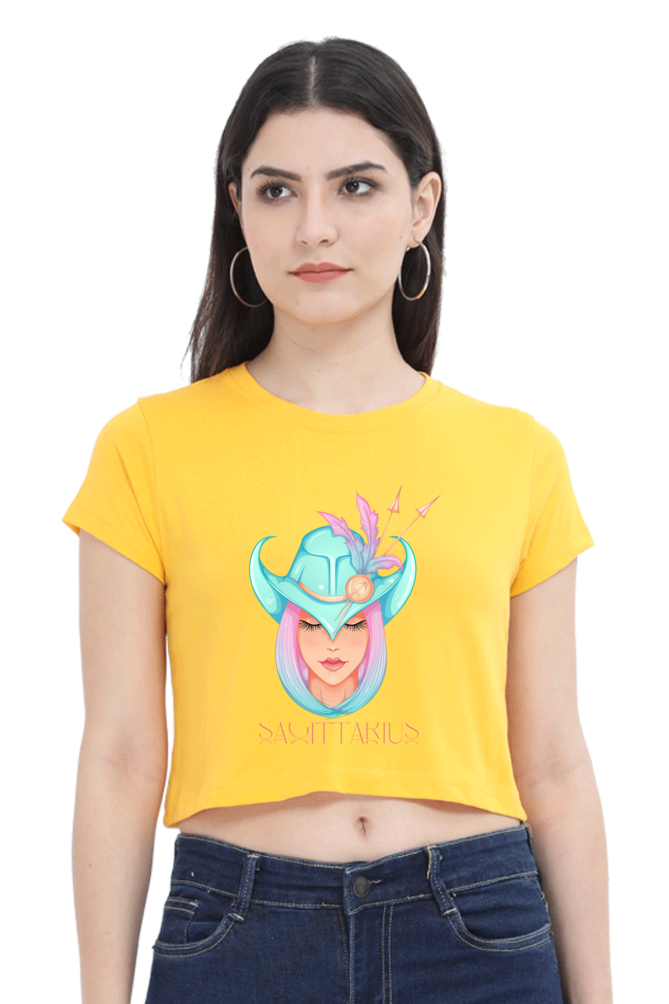 WOMEN || CROP TOP || ZODIAC SIGN || ASTROLOGY || SAGITTARIUS || FREEDOM || COWBOY HAT || COWGIRL || BIRTHDAY || GIFT FOR HER