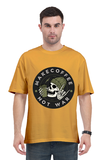 MEN || ROUND NECK OVERSIZED CLASSIC T-SHIRT || STREETWEAR || STREET ART || COFFEE LOVER || COFFEE ADDICT || SKULL || ZOMBIE || FUNNY QUOTES || MINIMALIST