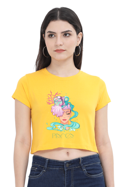 WOMEN || CROP TOP || ZODIAC SIGN || ASTROLOGY || PISCES || ROMANTIC || LOWBROW || SPIRITUAL || FISH || MERMAID || BIRTHDAY || GIFT FOR HER