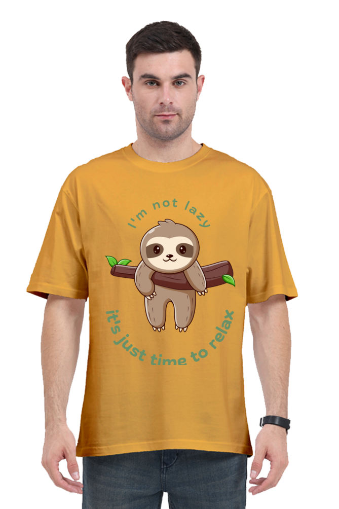 MEN || ROUND NECK OVERSIZED CLASSIC T-SHIRT || STREETWEAR || FUNNY QUOTES || SLOTH || ANIMAL PRINT || ANIMAL LOVER || LAZY || SLOTH LOVER