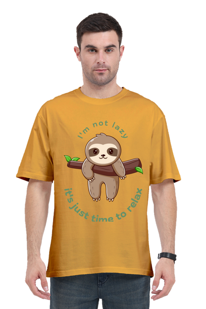 MEN || ROUND NECK OVERSIZED CLASSIC T-SHIRT || STREETWEAR || FUNNY QUOTES || SLOTH || ANIMAL PRINT || ANIMAL LOVER || LAZY || SLOTH LOVER