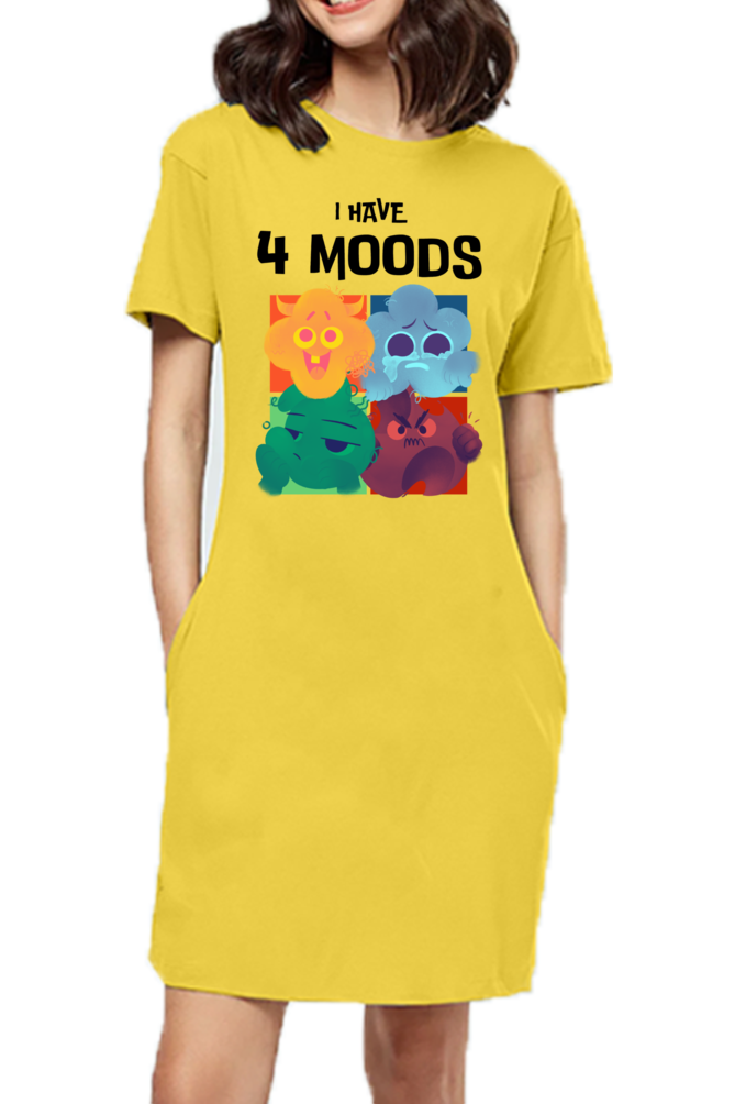 WOMEN || T-SHIRT DRESS || MOOD SWINGS || HUMOR || QUIRKY || GRAPHIC DESIGN || FUNNY QUOTES || GIFT FOR HER