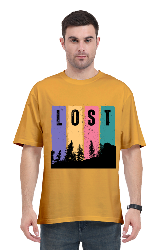 MEN || ROUND NECK OVERSIZED CLASSIC T-SHIRT || TRAVEL || LOST