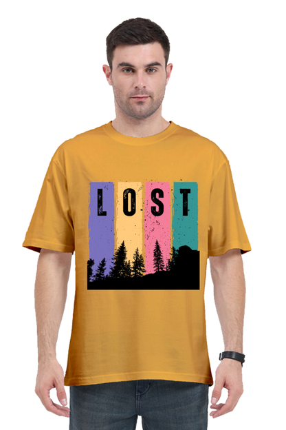 MEN || ROUND NECK OVERSIZED CLASSIC T-SHIRT || TRAVEL || LOST