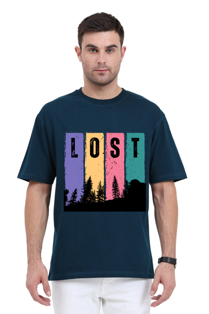 MEN || ROUND NECK OVERSIZED CLASSIC T-SHIRT || TRAVEL || LOST