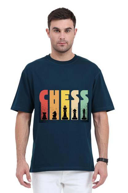 MEN || ROUND NECK OVERSIZED CLASSIC T-SHIRT || CHESS LOVER