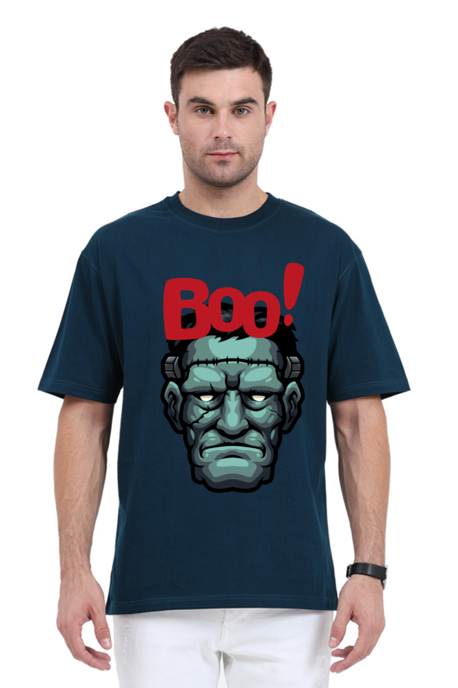 MEN || ROUND NECK OVERSIZED CLASSIC T-SHIRT || STREETWEAR || MONSTER || FRANKENSTEIN || GRAPHIC DESIGN || HALLOWEEN