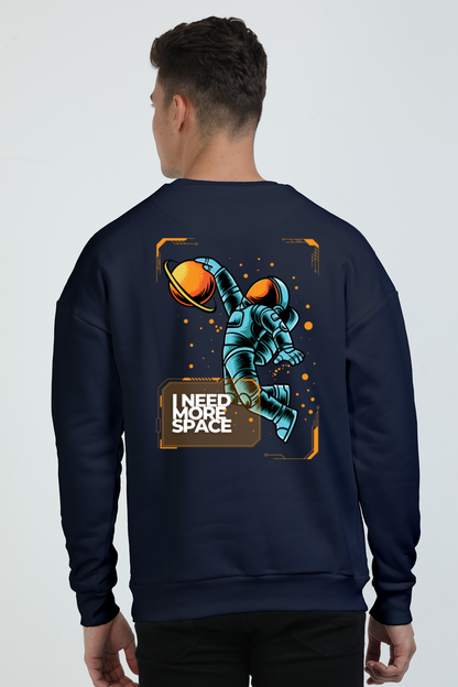 MEN || OVERSIZED SWEATSHIRT || SPACE GRAPHIC || CUTE ASTRONAUT || MINIMALIST || STARS || PLANETS || SPACE || I NEED SPACE || WINTER WEAR || BACK DESIGN