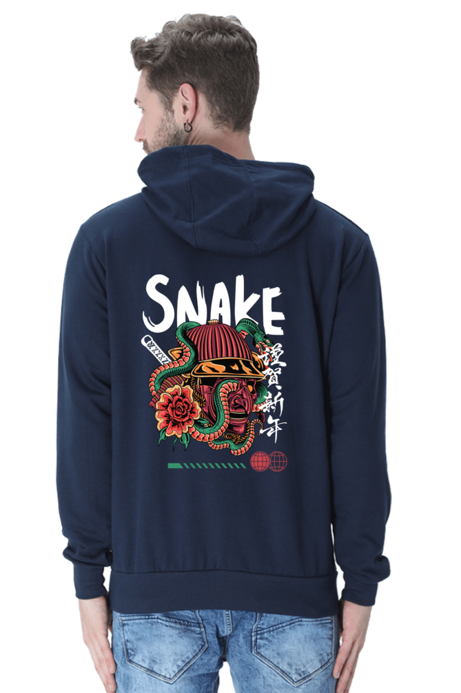 MEN || HOODIE SWEATSHIRT || STREETWEAR || JAPANESE ART || AESTHETIC || SNAKE || SAMURAI || VINTAGE || JAPANESE CULTURE || WINTER WEAR || BACK DESIGN