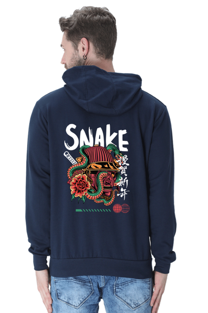 MEN || HOODIE SWEATSHIRT || STREETWEAR || JAPANESE ART || AESTHETIC || SNAKE || SAMURAI || VINTAGE || JAPANESE CULTURE || WINTER WEAR || BACK DESIGN