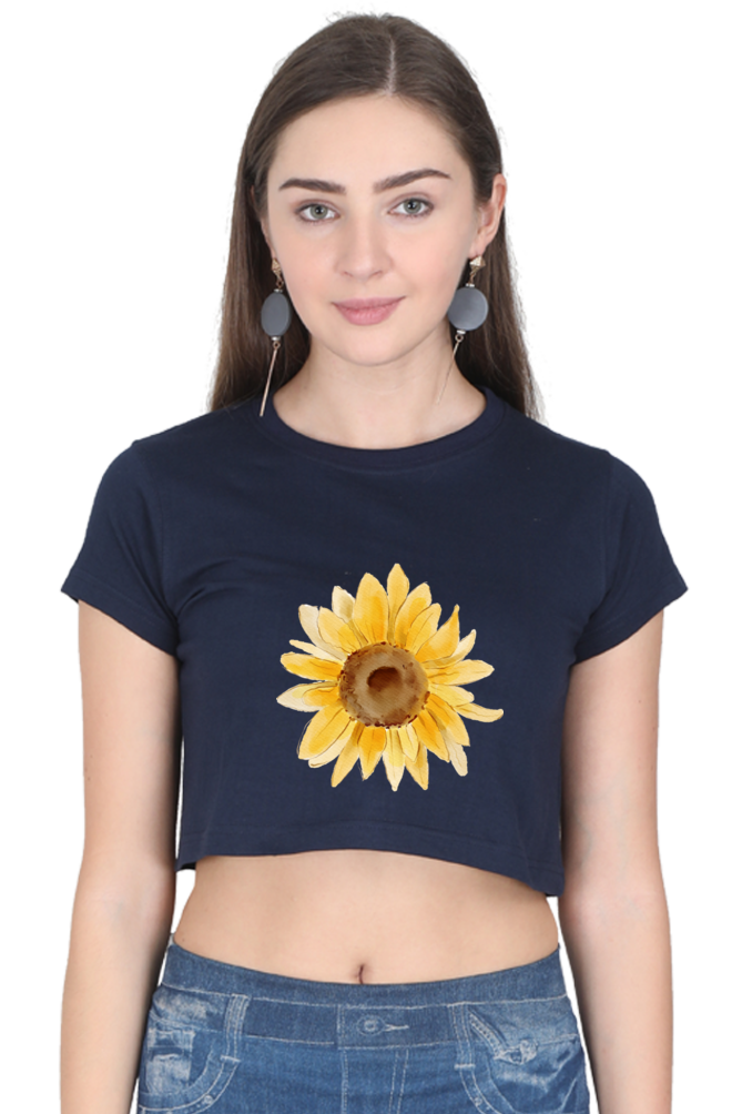 WOMEN || CROP TOP || FLOWER || FLORAL PRINT || SUNFLOWER || BOHO || NATURE || GIFT FOR HER