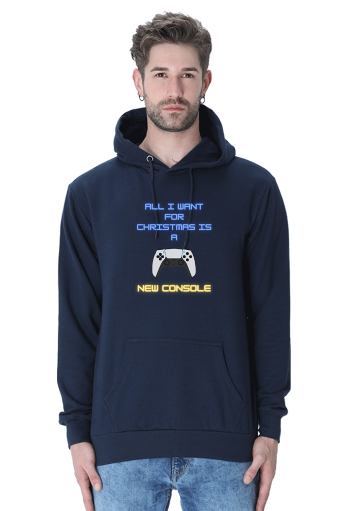 MEN || HOODIE SWEATSHIRT || MERRY CHRISTMAS || STREETWEAR || PLAYSTATION CONSOLE || VECTOR ART || GAMER GIFT || GAMER STYLE || GAMING LOVER || ALL I WANT FOR CHRISTMAS IS A NEW CONSOLE