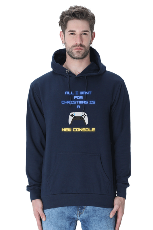 MEN || HOODIE SWEATSHIRT || MERRY CHRISTMAS || STREETWEAR || PLAYSTATION CONSOLE || VECTOR ART || GAMER GIFT || GAMER STYLE || GAMING LOVER || ALL I WANT FOR CHRISTMAS IS A NEW CONSOLE