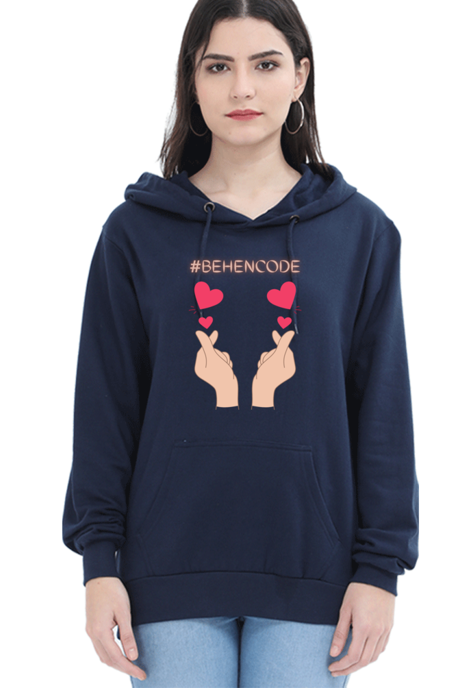 WOMEN || HOODIE SWEATSHIRT || HEART SYMBOL || SISTERHOOD || FRIENDSHIP || HAND GESTURE || FINGER HEART || SISTER LOVE || BEHENCODE || TRENDY WOMEN’S FASHION