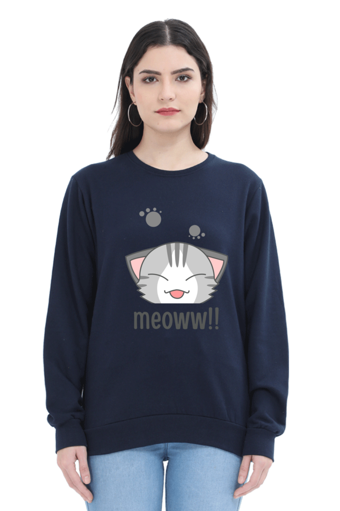 WOMEN || SWEATSHIRT || CAT || ANIME || ANIMAL PRINT || CAT LOVER || CUTE CAT || KITTEN || FUNNY || ANIMAL LOVER || GRAPHIC DESIGN || GIFT FOR HER || WINTER WEAR