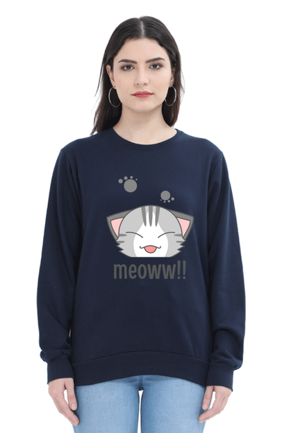 WOMEN || SWEATSHIRT || CAT || ANIME || ANIMAL PRINT || CAT LOVER || CUTE CAT || KITTEN || FUNNY || ANIMAL LOVER || GRAPHIC DESIGN || GIFT FOR HER || WINTER WEAR