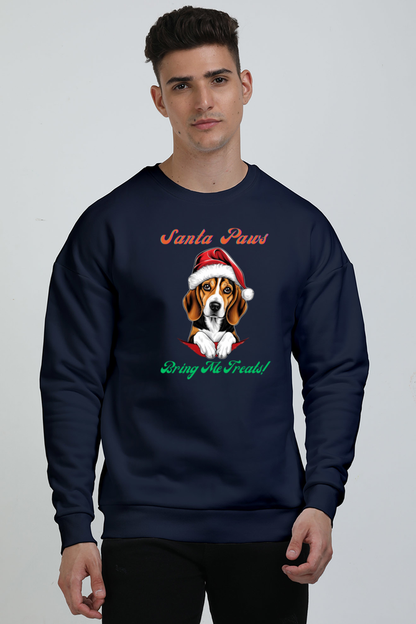 MEN || OVERSIZED SWEATSHIRT || MERRY CHRISTMAS || DOG LOVER || CUTE DOG || BEAGLE || SANTA CLAUS || CHRISTMAS GIFT || GIFT IDEAS || WINTER WEAR