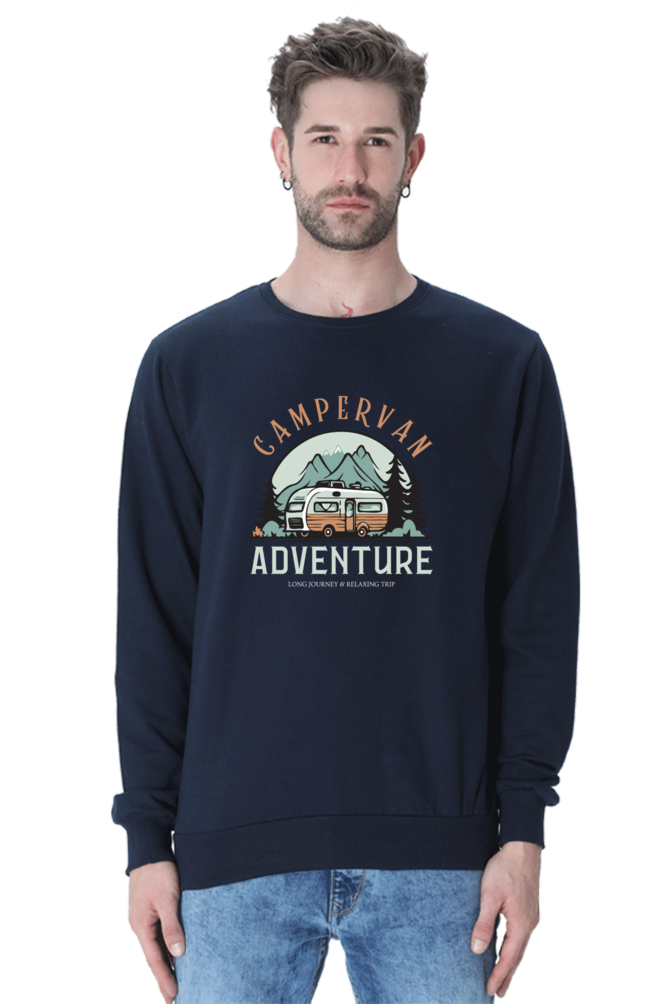 MEN || SWEATSHIRT || CAMPERVAN || CAMPER || RV || TRAVEL || ADVENTURE || OUTDOOR || HIKING || CAMPING || ROAD TRIP || NATURE || MOUNTAIN || FOREST || LANDSCAPE || VINTAGE || RETRO || WINTER WEAR