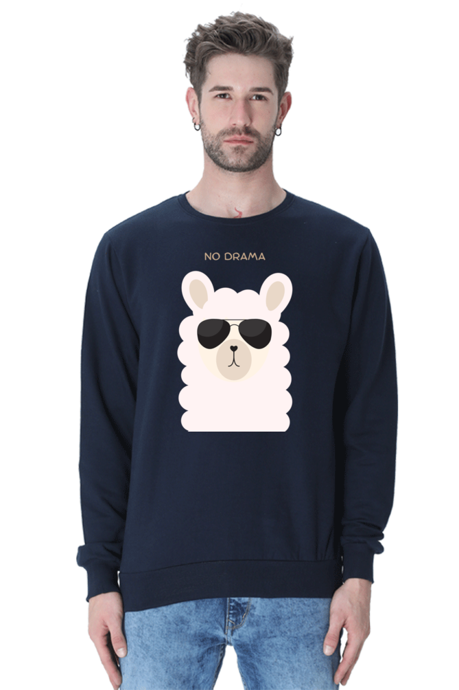 MEN || SWEATSHIRT || POSITIVE VIBES || ANIMAL PRINT || ANIMAL LOVER || FASHION || QUIRKY || LLAMA || WINTER WEAR