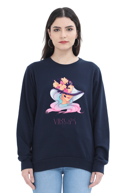 WOMEN || SWEATSHIRT || ZODIAC SIGN || ASTROLOGY || VIRGO || FLORAL PRINT || VECTOR ART || COSMIC || BIRTHDAY || GIFTS FOR HER