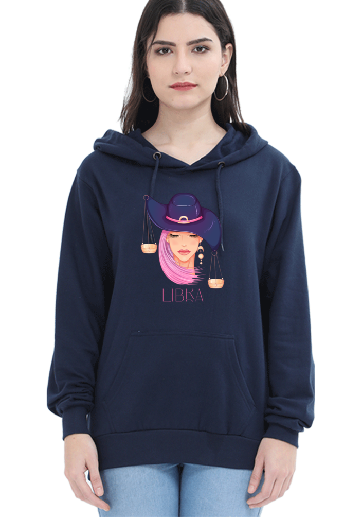 WOMEN || HOODIE SWEATSHIRT || ZODIAC SIGN || ASTROLOGY || LIBRA ||  EXTROVERT || FRIENDLY || EARRINGS DESIGN || ELEGANT || VECTOR ART || BIRTHDAY || GIFT FOR HER