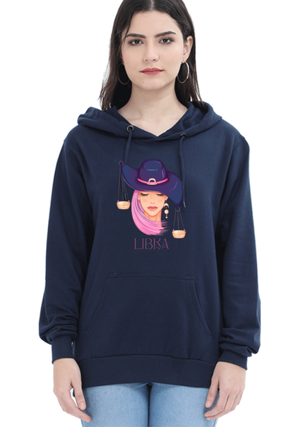 WOMEN || HOODIE SWEATSHIRT || ZODIAC SIGN || ASTROLOGY || LIBRA ||  EXTROVERT || FRIENDLY || EARRINGS DESIGN || ELEGANT || VECTOR ART || BIRTHDAY || GIFT FOR HER