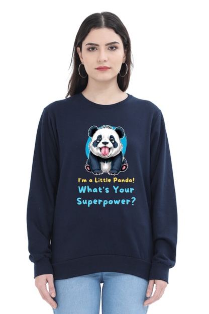 WOMEN || SWEATSHIRT || CUTE PANDA || FUNNY QUOTES || PANDA BEAR || VECTOT ART || ANIMAL PRINT || ANIME || FASHION || LITTLE PANDA || GIFT FOR HER || WINTER WEAR