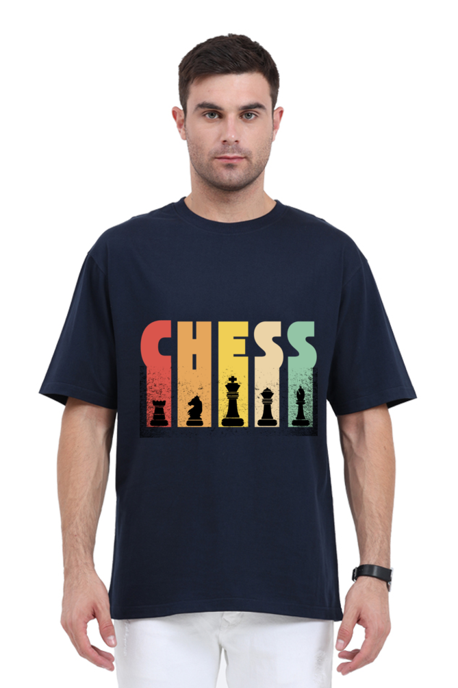 MEN || ROUND NECK OVERSIZED CLASSIC T-SHIRT || CHESS LOVER