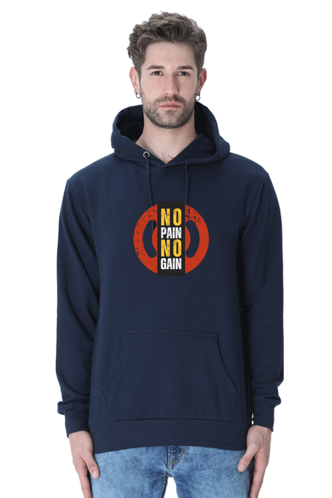 MEN || HOODIE SWEATSHIRT || MOTIVATIONAL QUOTE || NO PAIN NO GAIN