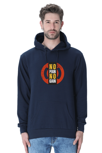 MEN || HOODIE SWEATSHIRT || MOTIVATIONAL QUOTE || NO PAIN NO GAIN