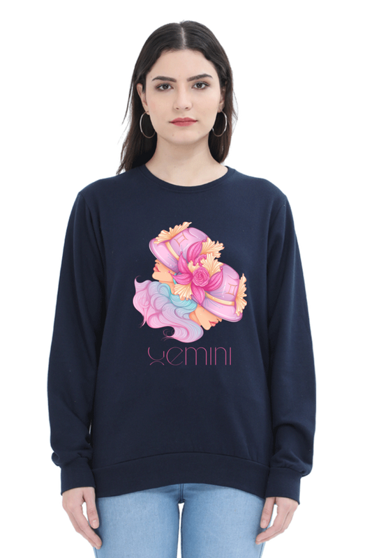 WOMEN || SWEATSHIRT || ZODIAC SIGN || ASTROLOGY || GEMINI || FLORAL PRINT ||  BIRTHDAY || GIFTS FOR HER