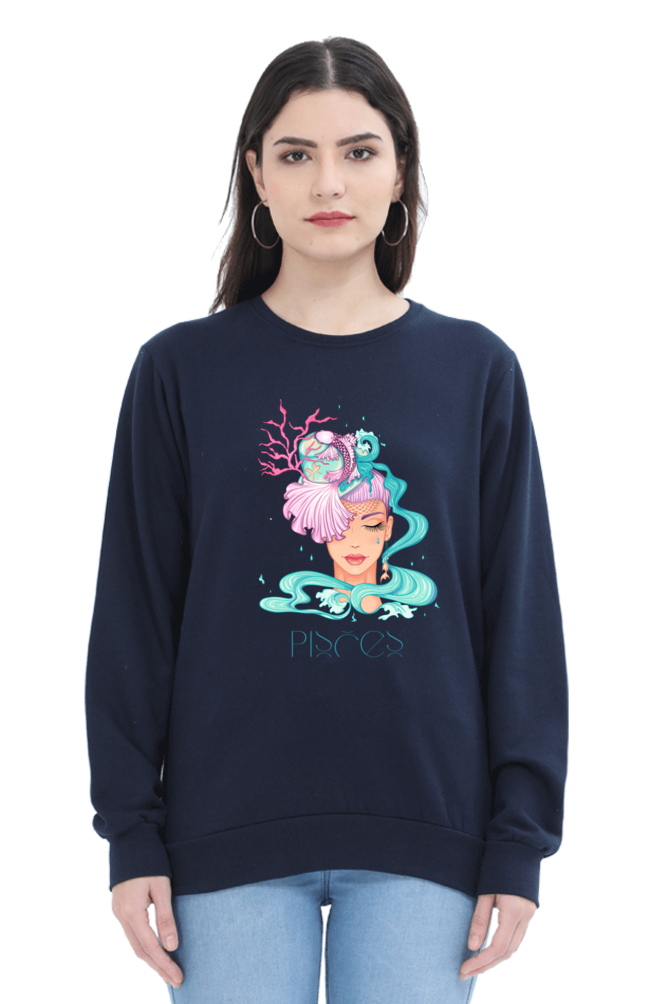 WOMEN || SWEATSHIRT || ZODIAC SIGN || ASTROLOGY || PISCES || ROMANTIC || LOWBROW || SPIRITUAL || FISH || MERMAID || BIRTHDAY || GIFT FOR HER