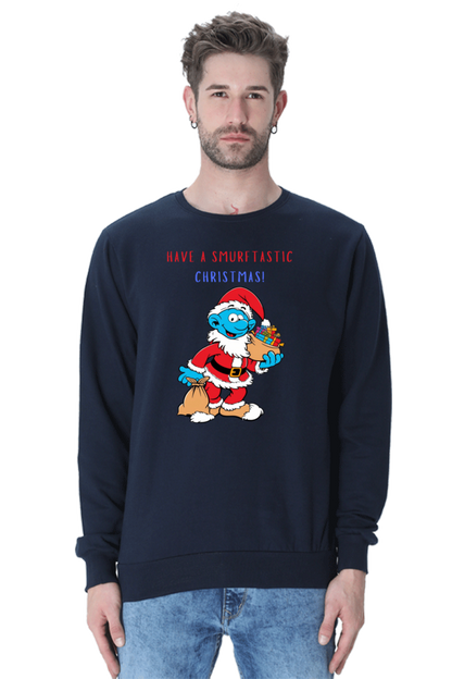 MEN || SWEATSHIRT || FUNNY QUOTES || MERRY CHRISTMAS || SMURFS || SANTA CLAUS || CARTOON CHARACTER || SMURF SANTA || HOLIDAY FASHION || CHRISTMAS GIFTS || WINTER WEAR