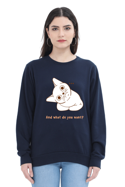 WOMEN || SWEATSHIRT || CAT || ANIME || ANIMAL PRINT || CAT LOVER || CUTE CAT || KITTEN || FUNNY || ANIMAL LOVER || CAT MEME || GRAPHIC DESIGN || GIFT FOR HER || WINTER WEAR