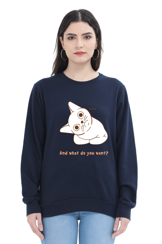 WOMEN || SWEATSHIRT || CAT || ANIME || ANIMAL PRINT || CAT LOVER || CUTE CAT || KITTEN || FUNNY || ANIMAL LOVER || CAT MEME || GRAPHIC DESIGN || GIFT FOR HER || WINTER WEAR