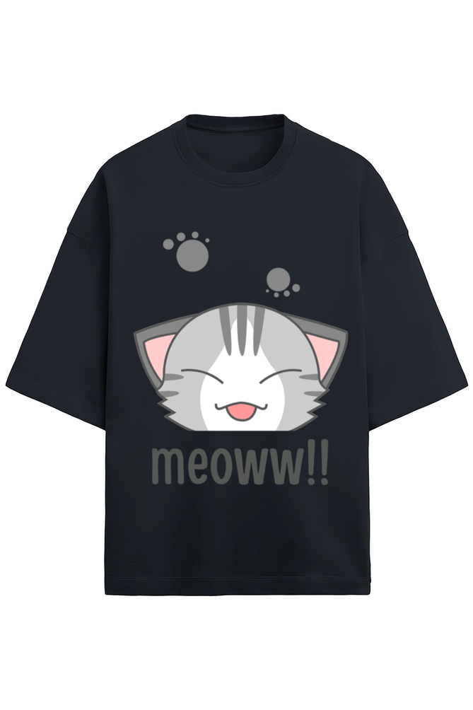 WOMEN || OVERSIZED T-SHIRT || CAT || ANIME || ANIMAL PRINT || CAT LOVER || CUTE CAT || KITTEN || FUNNY || ANIMAL LOVER || GRAPHIC DESIGN || GIFT FOR HER || WINTER WEAR