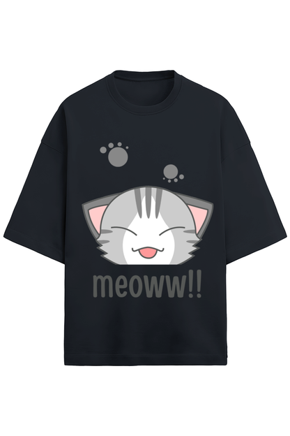 WOMEN || OVERSIZED T-SHIRT || CAT || ANIME || ANIMAL PRINT || CAT LOVER || CUTE CAT || KITTEN || FUNNY || ANIMAL LOVER || GRAPHIC DESIGN || GIFT FOR HER || WINTER WEAR