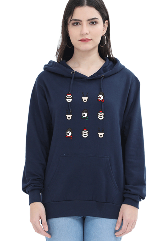 WOMEN || HOODIE SWEATSHIRT || MERRY CHRISTMAS || CHRISTMAS ICON || STREETWEAR || SANTA CLAUS || REINDEER || SNOWMAN || HOLIDAY FASHION || MINIMALIST || CHRISTMAS GIFTS || WINTER WEAR