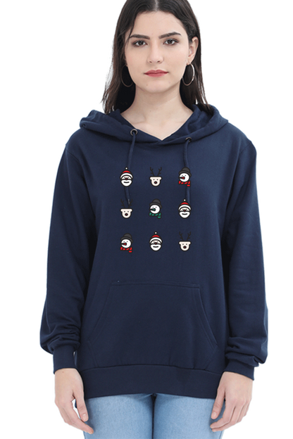 WOMEN || HOODIE SWEATSHIRT || MERRY CHRISTMAS || CHRISTMAS ICON || STREETWEAR || SANTA CLAUS || REINDEER || SNOWMAN || HOLIDAY FASHION || MINIMALIST || CHRISTMAS GIFTS || WINTER WEAR