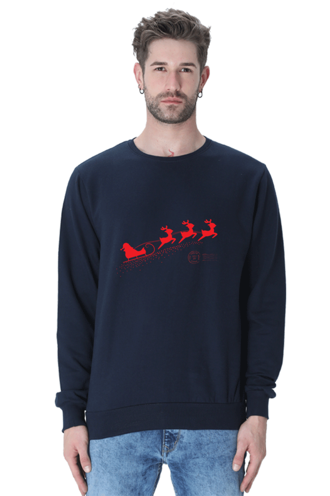 MEN || SWEATSHIRT || MERRY CHRISTMAS || SANTA CLAUS || REINDEER || ILLUSTRATION || GRAPHIC DESIGN || HOLIDAY FASHION || CHRISTMAS GIFTS || WINTER WEAR